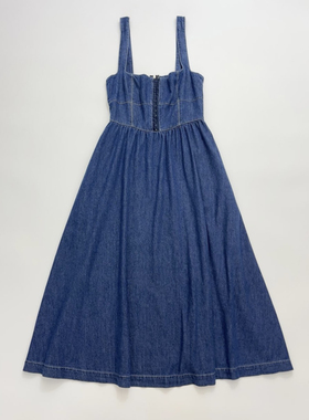 性感紧身胸衣式牛仔吊带连衣裙