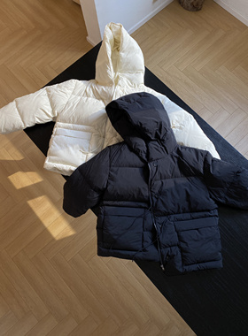 抽绳显瘦连帽鹅绒羽绒服女小个子加厚保暖面包服外套