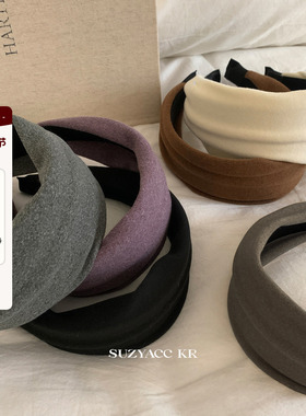 suzyacc kr超软糯布艺宽边发箍女2025新款百搭小众高级感洗脸头箍