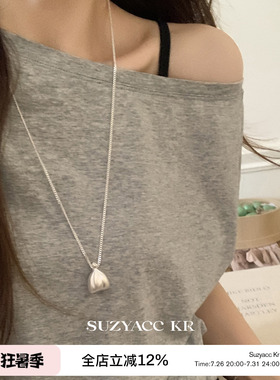 suzyacc kr早秋新品钱袋子锦囊毛衣链女简约小众高级百搭长项链