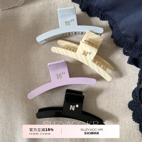 suzyacc kr醋酸板材水钻抓夹ins冷淡风小众设计后脑勺盘发夹