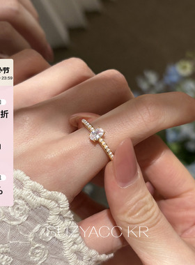 【新品限时2件88折】4.23 20：00纤细合成锆石仿珍珠戒指
