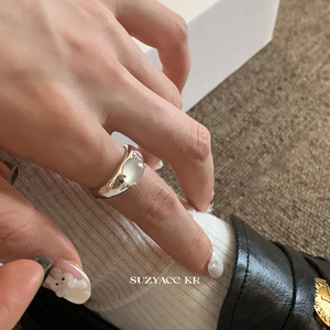 suzyacc kr荔枝白玉髓纯银戒指轻奢高级感食指戒中式简约高级指环
