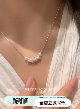 suzyacc kr法式极简淡水珍珠纯银项链轻奢小众气质高级感颈链