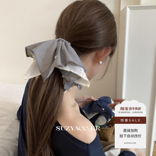 双层蕾丝方巾发圈早秋通勤简约气质高级皮筋女 任选4件 99元