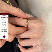 20点红色滴釉水钻打结戒指食指戒 1.14 新品 限时2件88折