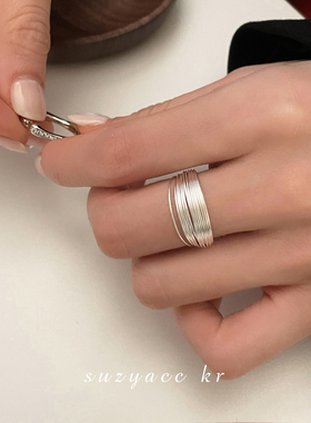 银丝纯银戒指小众清冷气质
