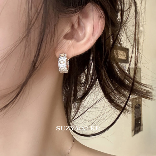 suzyacc kr老钱风小雏菊耳环重工耳饰2025新款爆款高级感气质耳饰