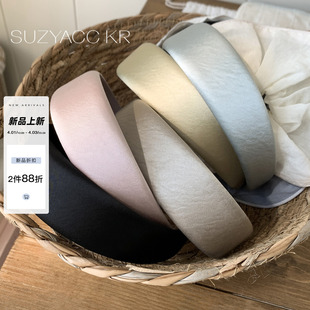 4.1 新品 限时2件88折 褶皱感缎面光泽感宽边发箍 10:00法式
