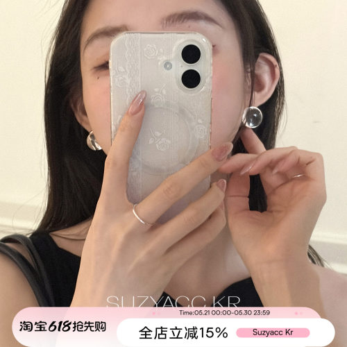 suzyacc kr小众设计感 白开水透明耳环ins冷淡风高级百搭耳环耳饰