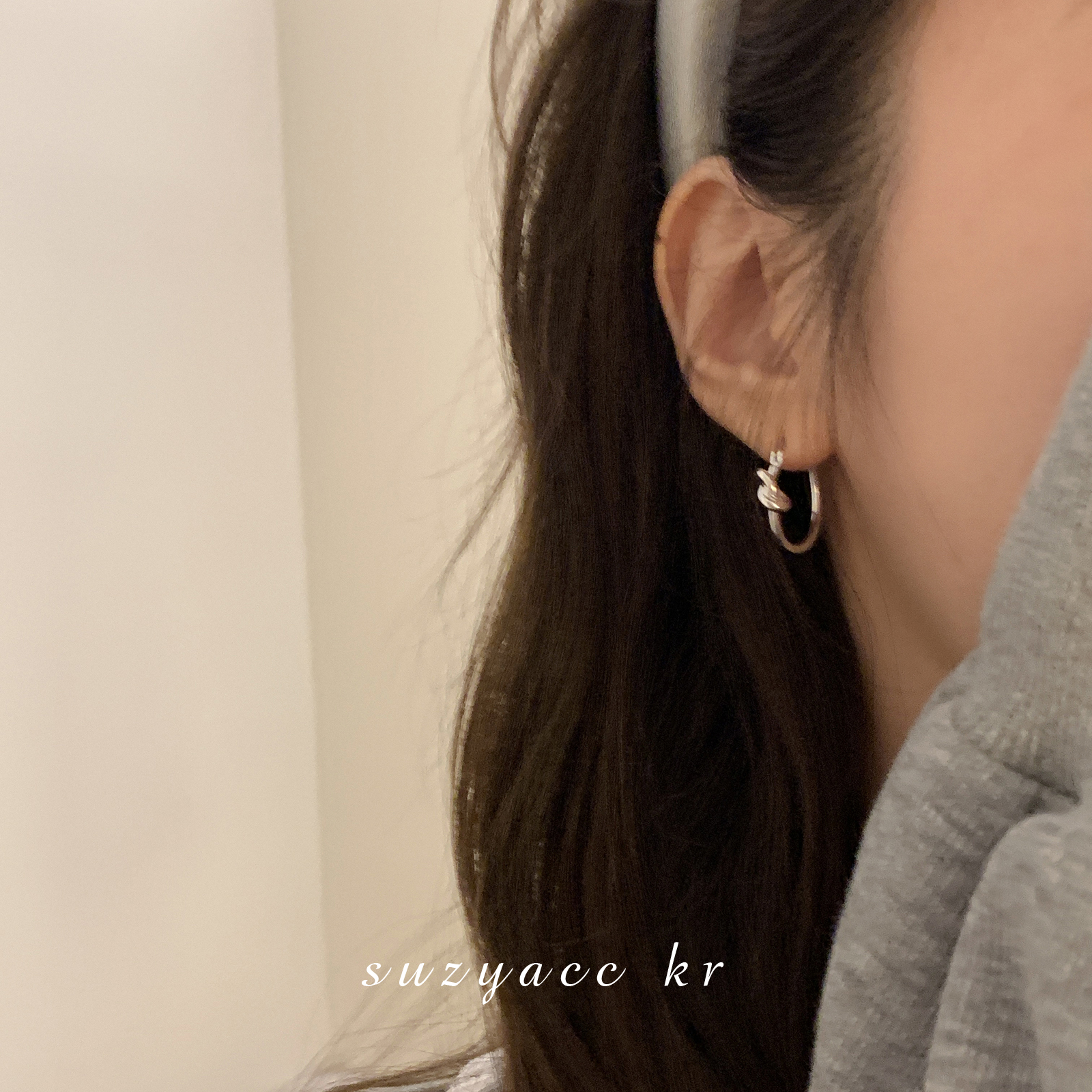 气质简约打结耳圈简约