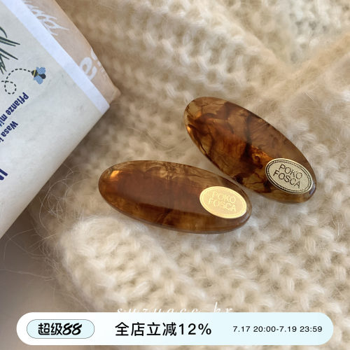 复古简约树脂博主同款琥珀小夹子