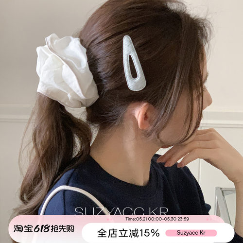 suzyacc kr泡泡棉条纹掰掰夹春夏显白小清新小众设计感侧边发夹女