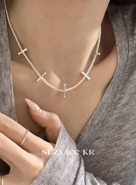 suzyacc kr简约仿珍珠项链小众设计个性锁骨链秋冬温柔百搭颈链