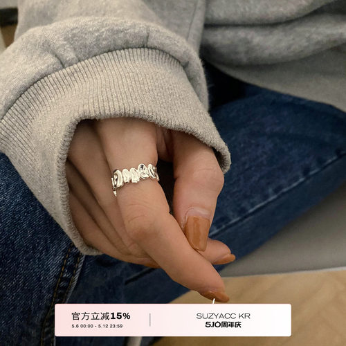suzyacckr小众设计感纯银戒指