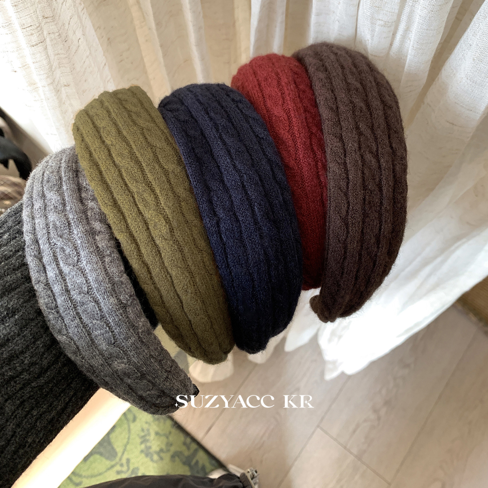 suzyacc kr针织毛线麻花发箍女2025新款复古小众设计感显脸小头箍