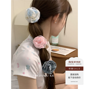 碎花布艺花朵发圈复古小众设计低马尾皮筋头绳 任选4件 99元