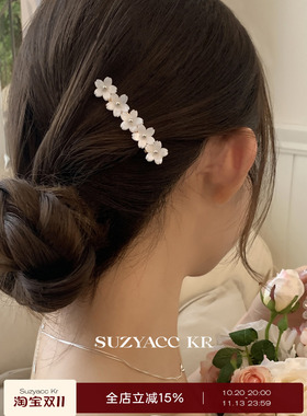 suzyacc kr春日樱花花朵侧边夹刘海夹女2026新款小清新设计发夹