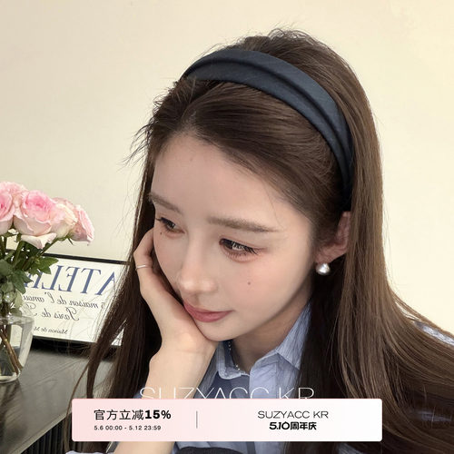 suzyacc kr高级感格雷系灰色条纹发箍简约小众性冷淡风头箍发饰