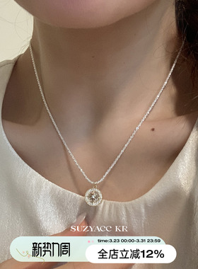 suzyacc kr合成锆石八芒星星空项链女2026新款轻奢小众高级毛衣链