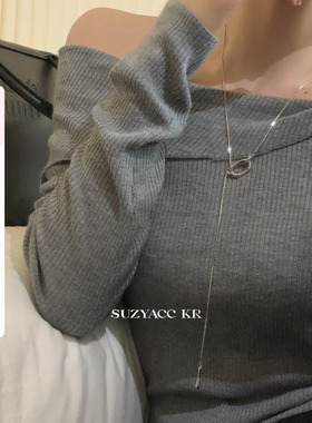 suzyacc kr极简风双环可抽拉毛衣链长款项链女2024新款高级毛衣链