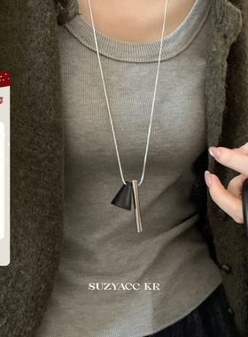 suzyacc kr设计感几何不规则三角形毛衣链小众通勤百搭高级长项链