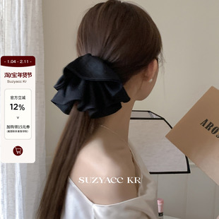 suzyacc kr气质缎面裙摆马尾夹2025新款小众简约温柔高级感抓夹