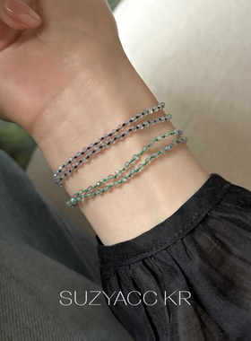 suzyacc kr小众设计手工编织串珠手链女复古简约精致叠戴百搭手绳