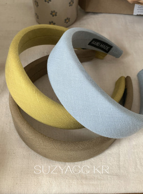 【新品限时2件88折】3.11 20：00彩色棉麻海绵高颅顶宽边发箍