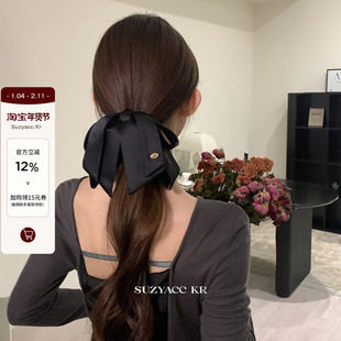 suzyacc kr气质蝴蝶结飘带抓夹女2025新款法式设计高级感马尾夹