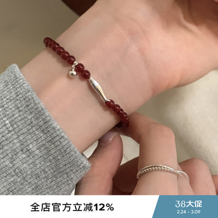 suzyacc kr红色玛瑙小鱼手链国风百搭小众高级感手饰送人节日礼物