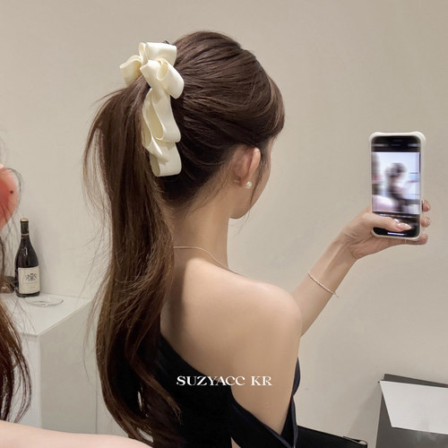 suzyacc kr名媛风蝴蝶结香蕉夹女2025新款夹子头饰简约甜美盘发夹