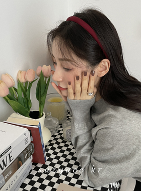 suzyacc kr复古红色细发箍网红2025年新款春夏洗脸头箍女百搭外出
