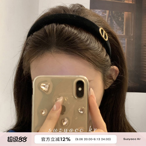 名媛猪鼻子秋冬丝绒发箍