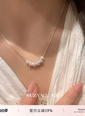 suzyacc kr法式极简淡水珍珠纯银项链轻奢小众气质高级感颈链