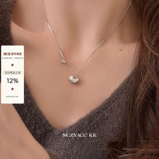 suzyacc 国风小众高级感锁骨链 kr纯银平安锁福宝项链女2025新款
