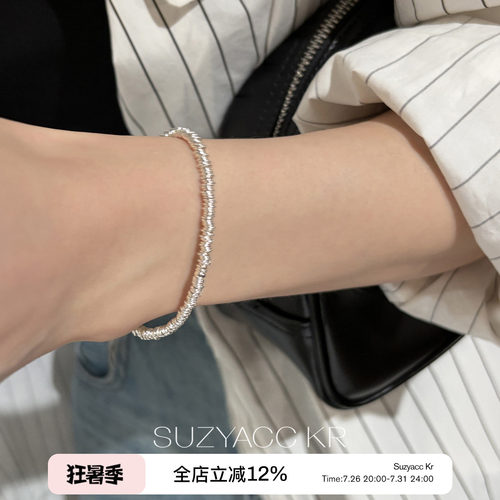suzyacc kr纯银钱串子手链2026新款简约小众设计感盘缠串珠手饰女