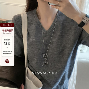 suzyacc kr小众设计感极简眼镜毛衣链独特个性高级百搭通勤长项链