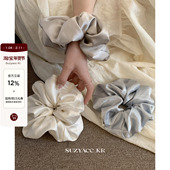 suzyacc kr缎面光泽感大号发圈女低马尾皮筋法式 简约高级大肠圈