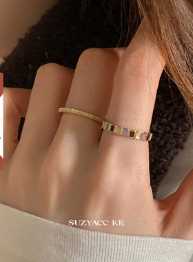 suzyacc kr焦糖香芋彩色滴釉戒指女轻奢高级感食指戒小众设计指环