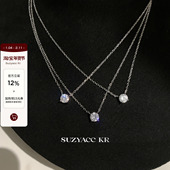 suzyacc kr赵露思同款 项链999足银裸钻锁骨链简约高级感气质颈链