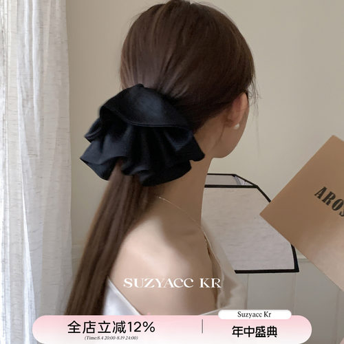 suzyacc kr气质缎面裙摆马尾夹2025新款小众简约温柔高级感抓夹