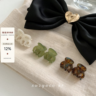 suzyacc kr复古迷你小号醋酸刘海夹韩国小众简约高级感高马尾抓夹