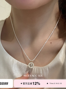 suzyacc kr合成锆石八芒星星空项链女2026新款轻奢小众高级毛衣链