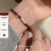 suzyacc kr红色玛瑙小鱼手链国风百搭小众高级感手饰送人节日礼物