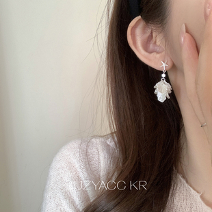 suzyacc kr海星贝壳花瓣耳环2026新款度假风温柔气质显白耳钉耳饰