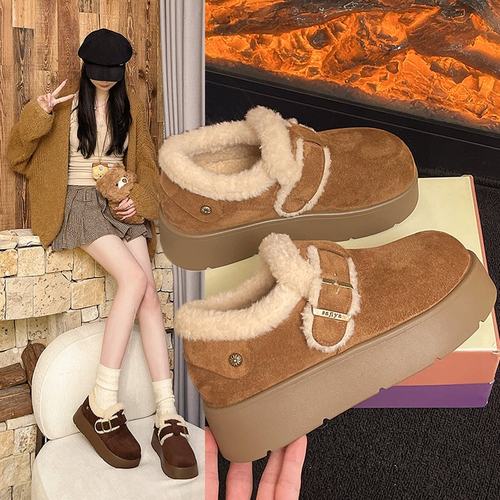 厚底增高加绒全包勃肯鞋女