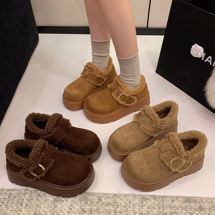 爆款雪地靴乐福鞋毛毛棉鞋