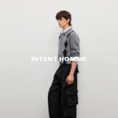 INTENT 阿尔盖菱格针织衫 美利奴羊毛毛衣静奢风随性休闲纽扣多穿