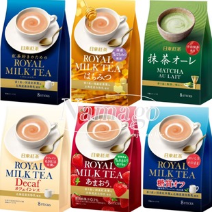 日本直邮日东红茶奶茶水果茶草莓抹茶蒜香葡萄速溶茶粉冲泡饮便携